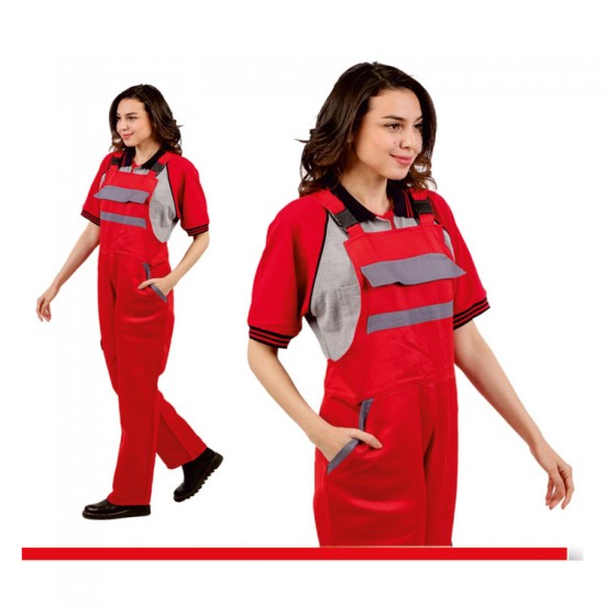 Kadın Bahçıvan Tulumu-ÇOK CEPLİ 100/100 PAMUK 245 GR