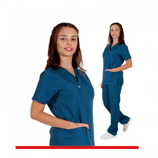 Kadın - HEMŞİRE V YAKA TAKIMI 75 POLYESTER 25 VİSKON