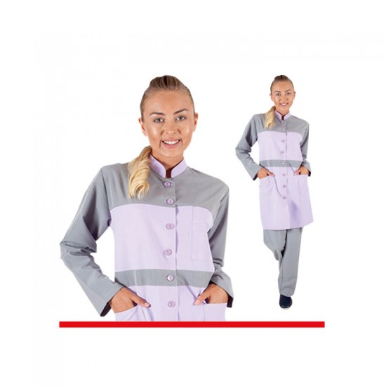 kadın-HASTANE TEMİZLİK HİZMETİ TAKIMI 75 POLYESTER 25 VİSKON 185 GR