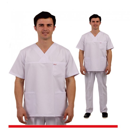 Erkek - V YAKA HEMŞİRE TAKIM 75 POLYESTER  25VİSKON 185 GR