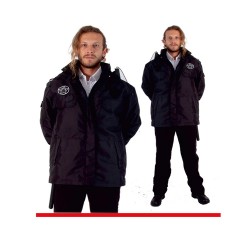 Erkek - GÜVENLİK KABAN 180 GR KAPİTONELİ KAPŞONLU 100/100 POLYESTER SU İTİCİ MEBRAN KABLAMALI