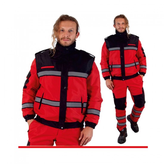 Erkek - ARAMA KURTARMA TAKIMI KOL ÇIKMALI KOL VE PAÇA LASTİKLİ FOSFORLU 100/100 POLYESTER SU İTCİ AKRİLİK KAPLAMALI 200 GR