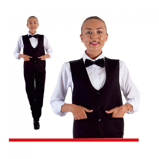 Kadın - GARSON YELEK TAKIMI PANTOLON GÖMLEK PAPYON 88 POLYESTER 12 ELESTAN 200 GR