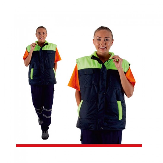 kadın-YELEK MİKRO SOFT  100/100 POLYESTER  SU İTİCİLİ 120 GR  KAPİTONELİ   ÇİFT RENKLİ